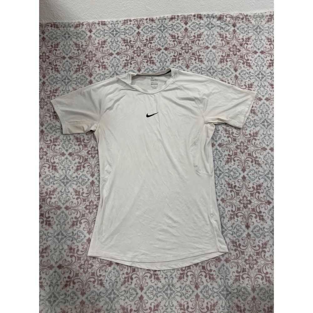 Nike Pro Dri-FIT Mens XL Tight Fit Short Sleeve Compression Shirt White FB7919